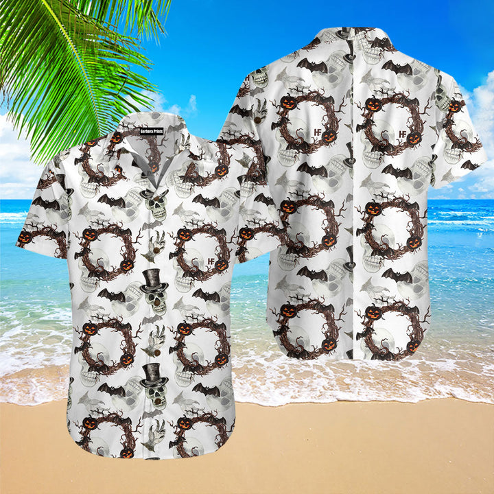 Festive Halloween Gentleman Skull Hawaiian Shirt
