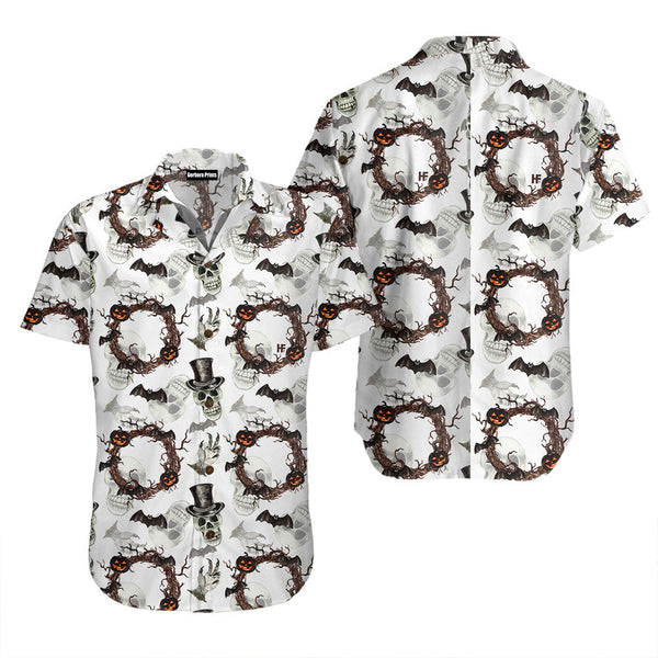 Festive Halloween Gentleman Skull Hawaiian Shirt