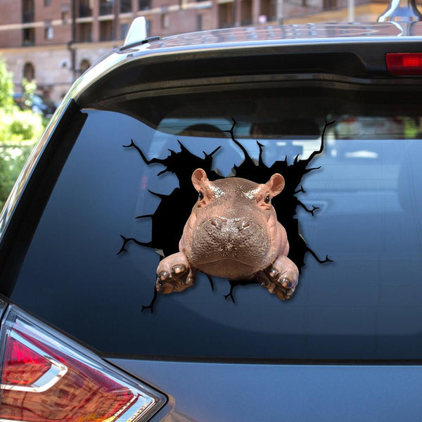 Fiona Hippo Cracked Car Decal Sticker | Waterproof | PVC Vinyl | CCS2392