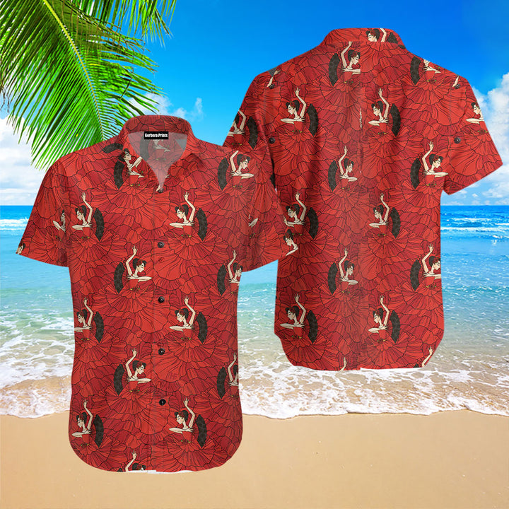 Flamenco Seamless Pattern Hawaiian Shirt