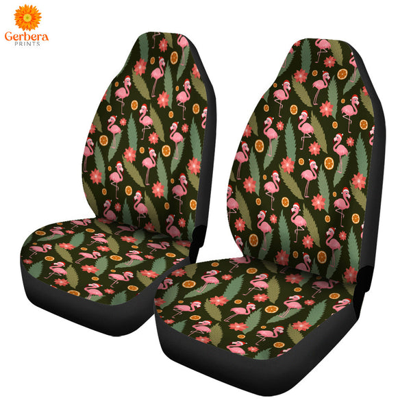 Flamingo Christmas Hat Car Seat Cover Car Interior Accessories CSC5490