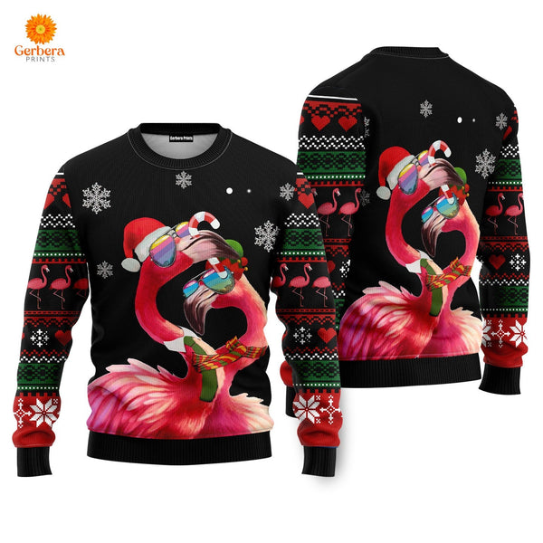 Flamingo Couple Ugly Christmas Sweater For Men & Women US4974