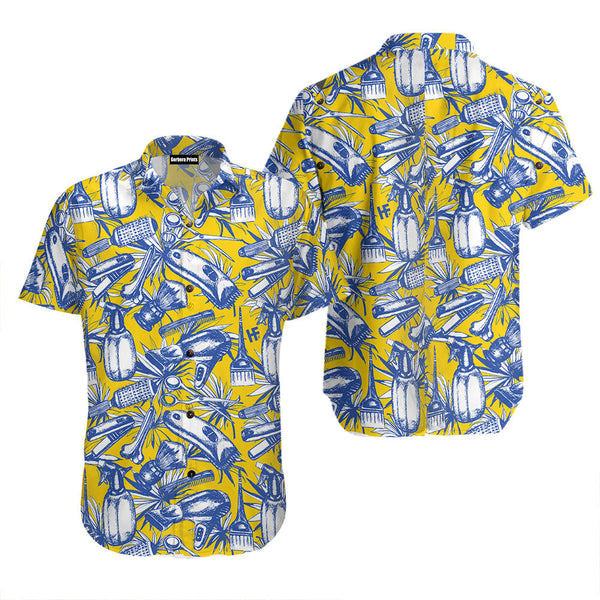 Floral Barber Equipment Hawaiian Shirt
