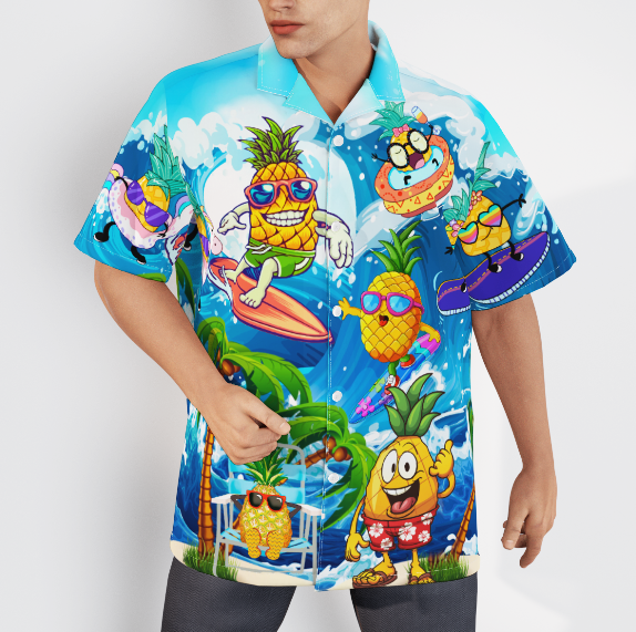 Fruit Pineapple Love Summer Beach Tropical Aloha Hawaiian Shirts For Men And For Women WT4117 Gerbera prints