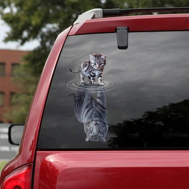 Funnt Cat Cracked Car Decal Sticker | Waterproof | PVC Vinyl | CCS1845