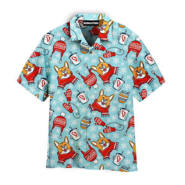 Adorable Corgis Dog Merry Christmas Pattern Aloha Hawaiian Shirt