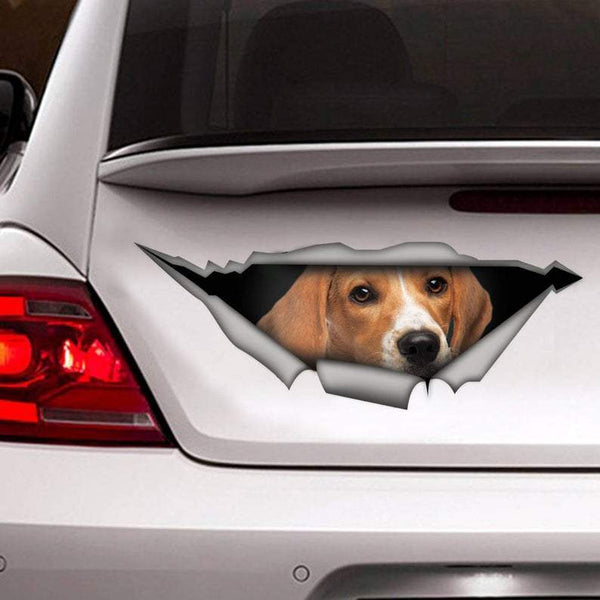 Beagle Dog Cracked Car Decal Sticker | Waterproof | PVC Vinyl | CCS1382