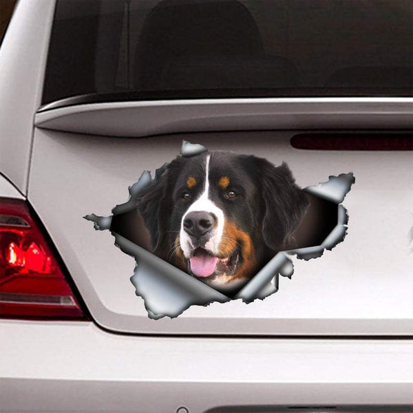 Bernese Mountain Dog Cracked Car Decal Sticker | Waterproof | PVC Vinyl | CCS2375