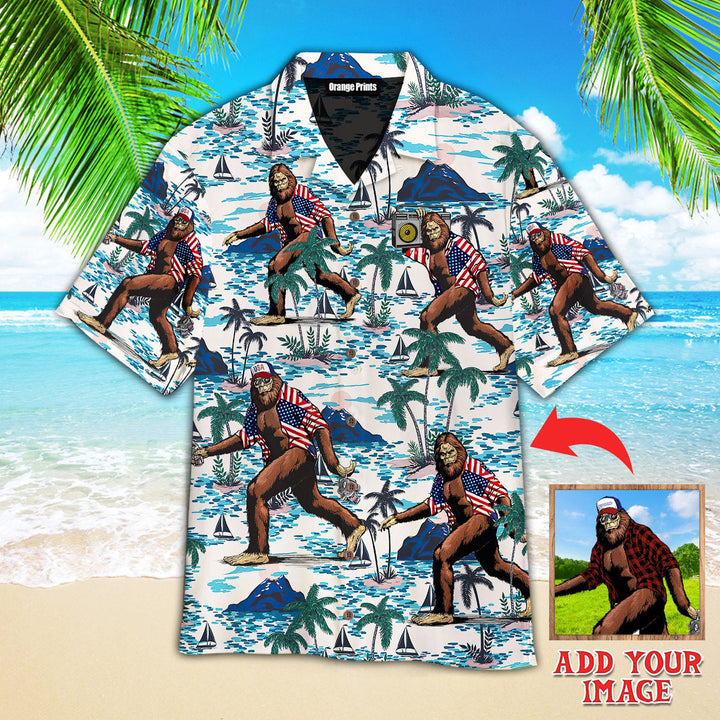Funny Bigfoot Custom Photo Hawaiian Shirt For Men & Women