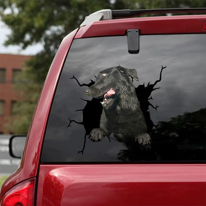 Black Labrador Retriever Cracked Car Decal Sticker | Waterproof | PVC Vinyl | CCS1227