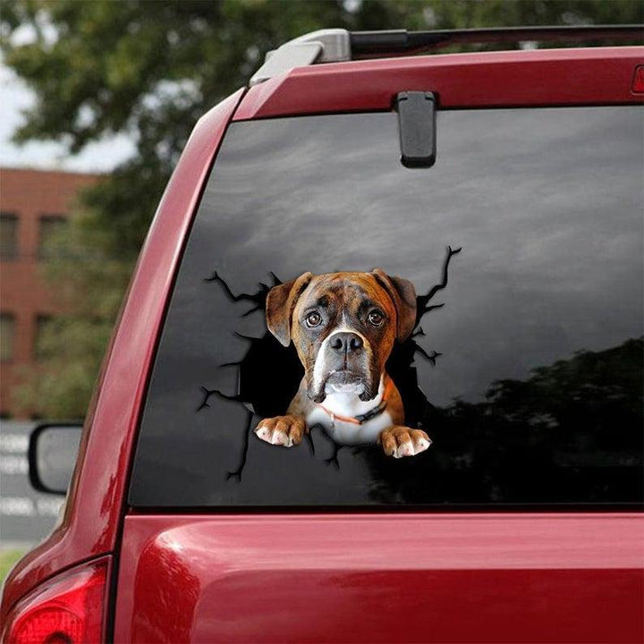 Funny Boxer Dog 3D Vinyl Car Decal Stickers | Waterproof | PVC Vinyl | CCS1815