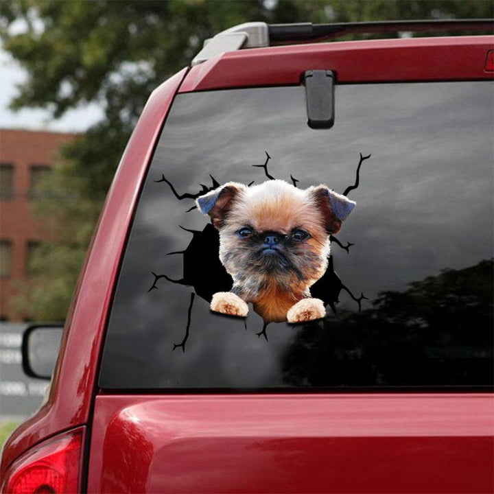 Brussel Griffon Dog Cracked Car Decal Sticker | Waterproof | PVC Vinyl | CCS1641