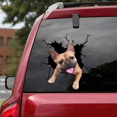 Bull Dog Cracked Car Decal Sticker | Waterproof | PVC Vinyl | CCS2259