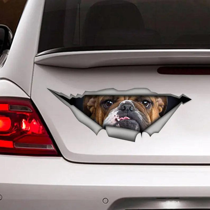 Bulldog Cracked Car Decal Sticker | Waterproof | PVC Vinyl | CCS2522