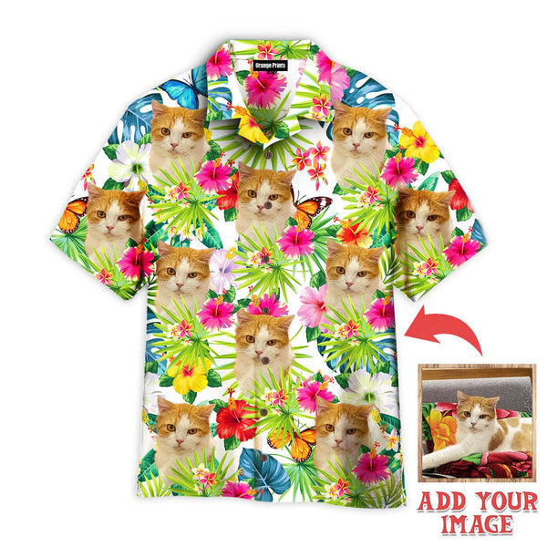 Funny Cat Lovely Cat In My Heart Custom Photo Hawaiian Shirt For Men & Women