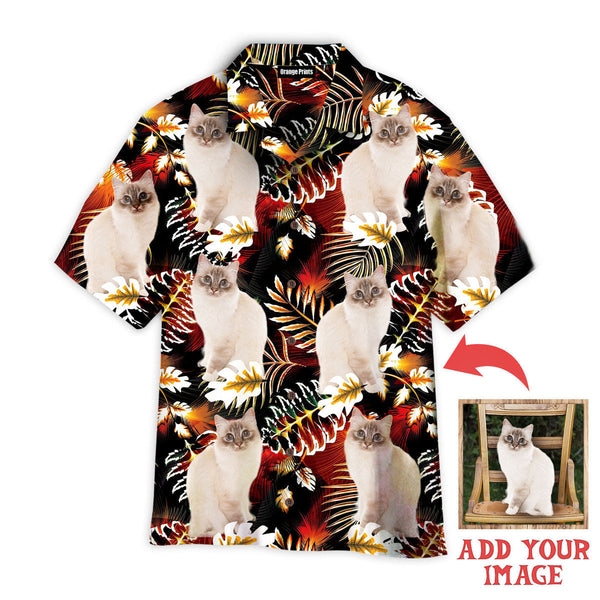Funny Cat On Vintage Exotic Tropical Custom Photo Hawaiian Shirt For Men & Women