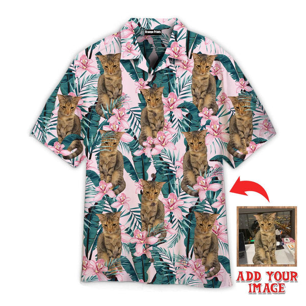 Funny Cats And Queen Of Flower Custom Photo Hawaiian Shirt For Men & Women