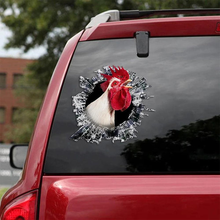 Chicken Cracked Car Decal Sticker | Waterproof | PVC Vinyl | CCS1151