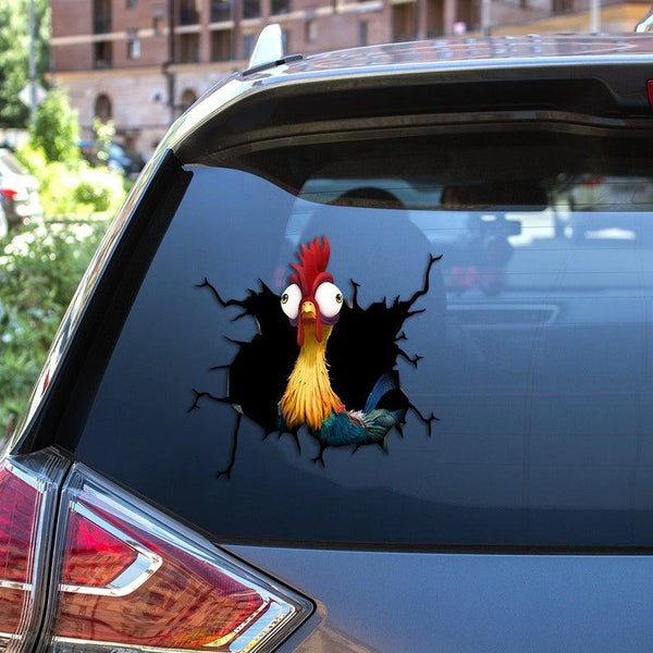 Chicken Cracked Car Decal Sticker | Waterproof | PVC Vinyl | CCS1856