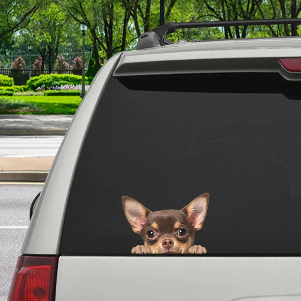 Chihuahua Dog Cracked Car Decal Sticker | Waterproof | PVC Vinyl | CCS2317