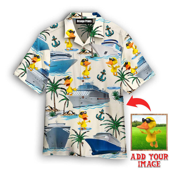 Funny Cruising Duck Custom Photo Hawaiian Shirt For Men & Women