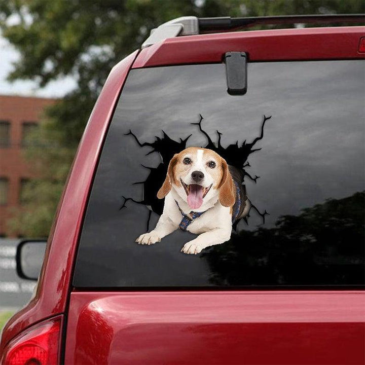 Dog Cracked Car Decal Sticker | Waterproof | PVC Vinyl | CCS2047