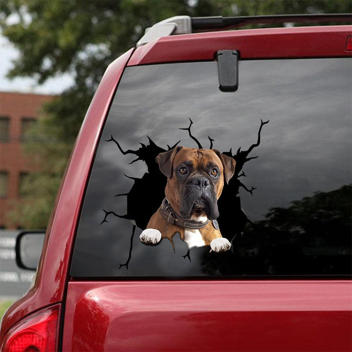 Dogs Lover Cracked Car Decal Sticker | Waterproof | PVC Vinyl | CCS2216