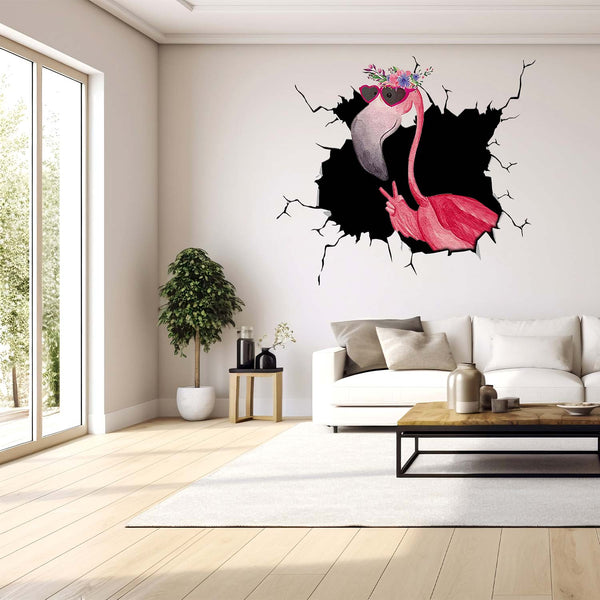 Funny Flamingo 3D PVC Wall Stickers SW1658