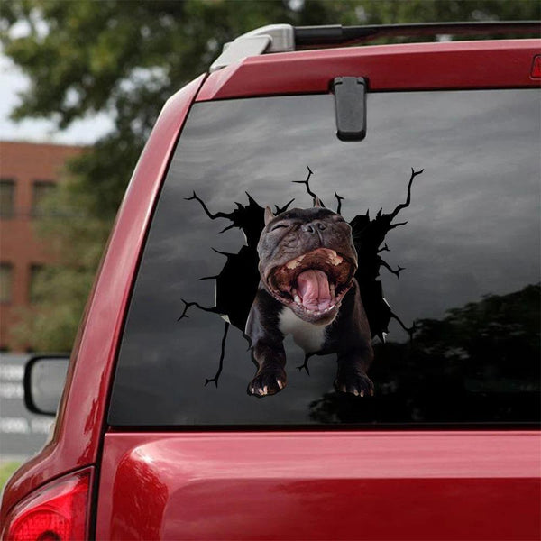 French Bulldog Cracked Car Decal Sticker | Waterproof | PVC Vinyl | CCS1112