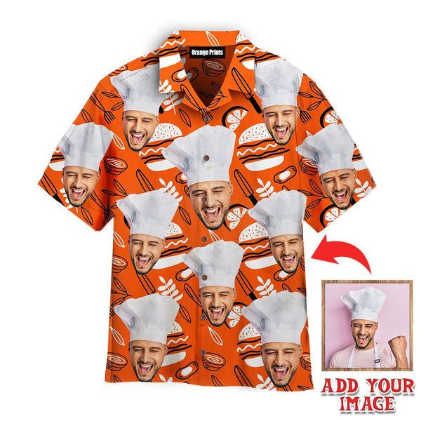 Funny Funny Face Young Man Wearing Professional Cook On Barbecue Things Custom Photo Hawaiian Shirt For Men & Women