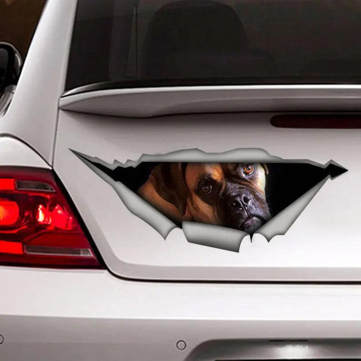 German Boxer Dog Cracked Car Decal Sticker | Waterproof | PVC Vinyl | CCS2523