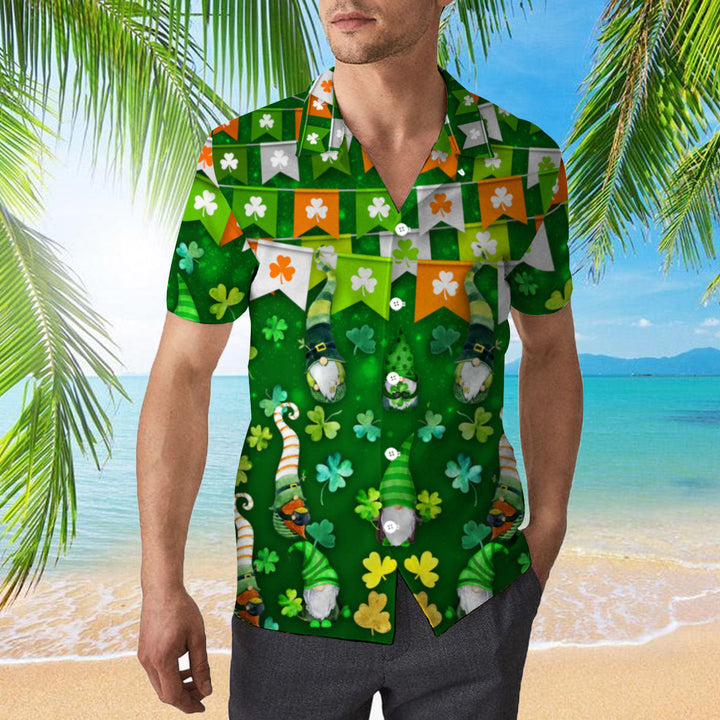 Funny Gnome Happy Saint Patrick Day Hawaiian Shirt | For Men & Women | Adult | WT1451-Hawaii Shirt Premium-Gerbera Prints.