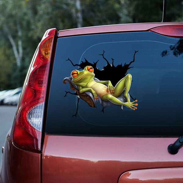 Funny Green Frog 3D Vinyl Car Decal Stickers CS8180