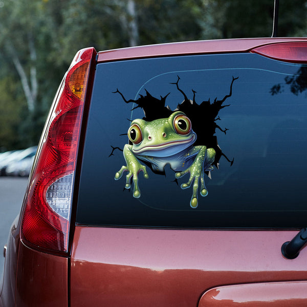 Funny Green Frog 3D Vinyl Car Decal Stickers CS8191