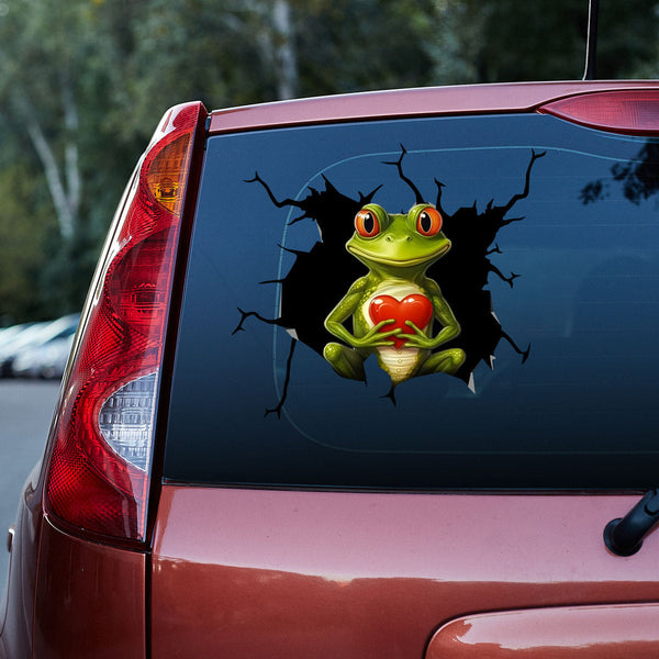 Funny Green Frog 3D Vinyl Car Decal Stickers CS8224