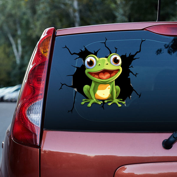 Funny Green Frog 3D Vinyl Car Decal Stickers CS8225