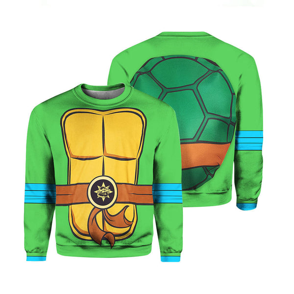 Funny Green Turtle Halloween Costume Crewneck Sweatshirt For Men & Women FHT1099