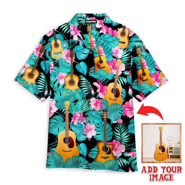 Funny Guitar Tropical Custom Photo Hawaiian Shirt For Men & Women