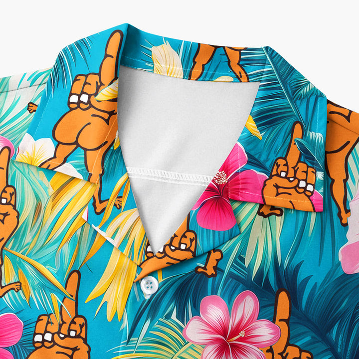 Funny Tropical Finger Hawaiian Shirt 