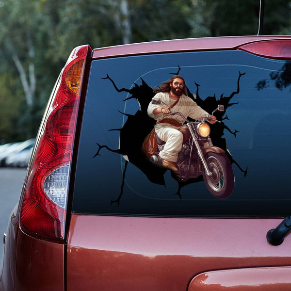 Funny Jesus Drive Motocycle 3D Vinyl Car Decal Stickers CS5580