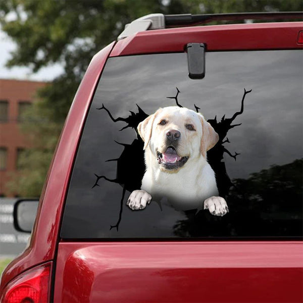 Labrador Retriever Dog Cracked Car Decal Sticker | Waterproof | PVC Vinyl | CCS1104