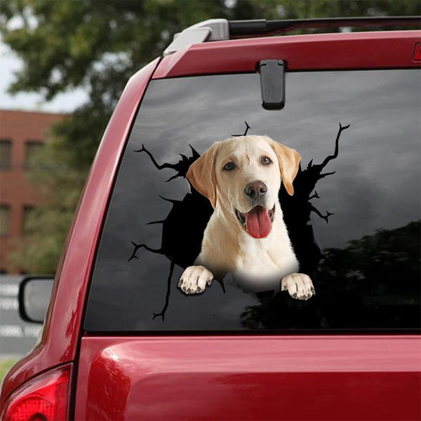 Labrador Retriever Dog Cracked Car Decal Sticker | Waterproof | PVC Vinyl | CCS1169