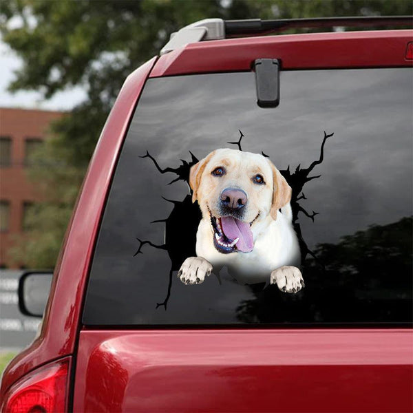 Labrador Retriver Dog Cracked Car Decal Sticker | Waterproof | PVC Vinyl | CCS1293
