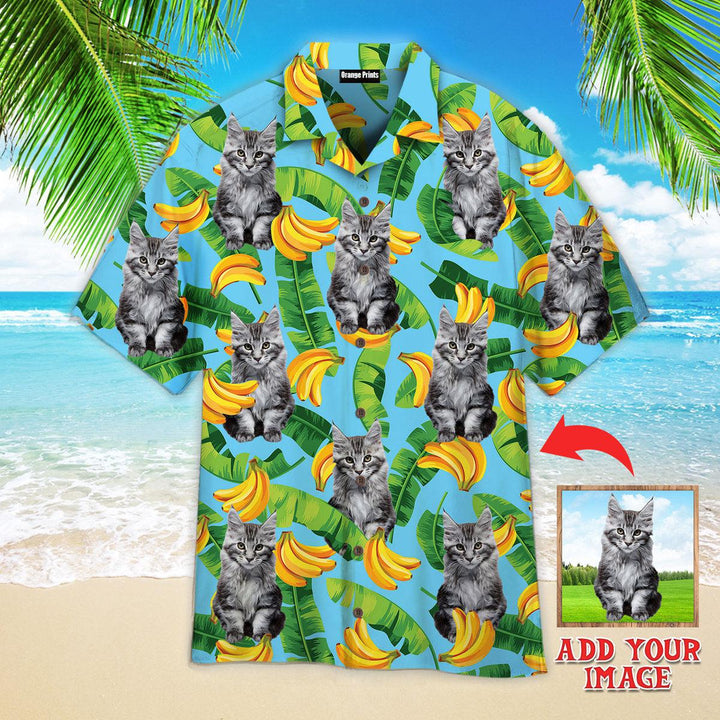 Funny Maine Coon Cats Love Banana Custom Photo Hawaiian Shirt For Men & Women