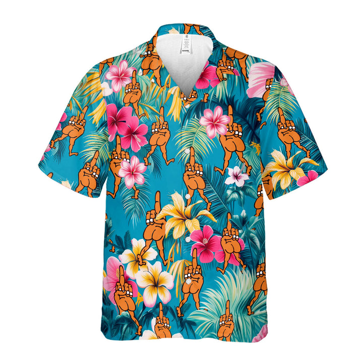 Funny Tropical Finger Hawaiian Shirt 