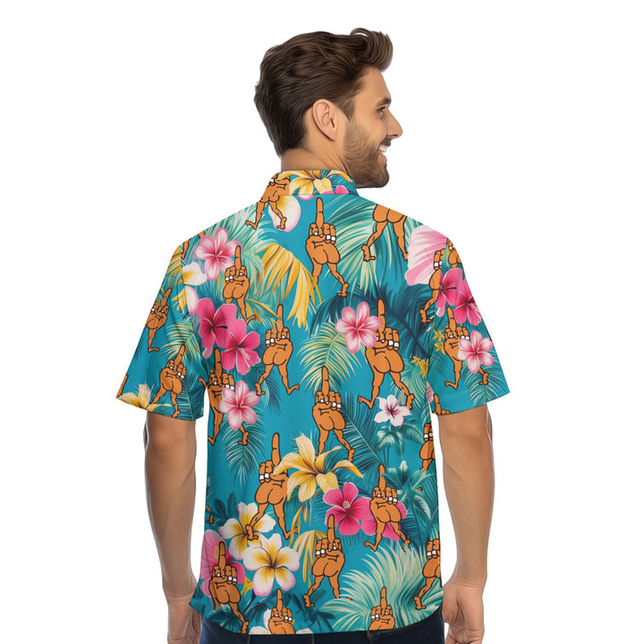 Funny Tropical Finger Hawaiian Shirt 