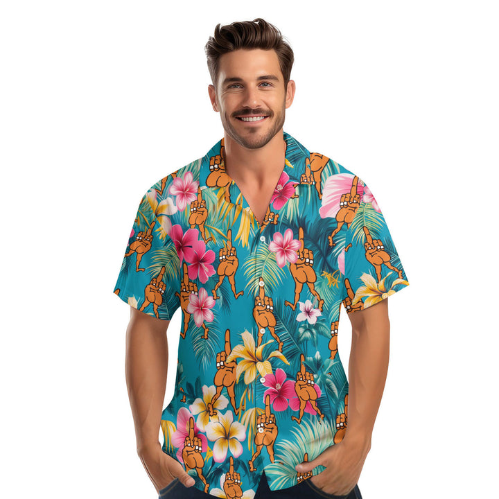 Funny Tropical Finger Hawaiian Shirt 