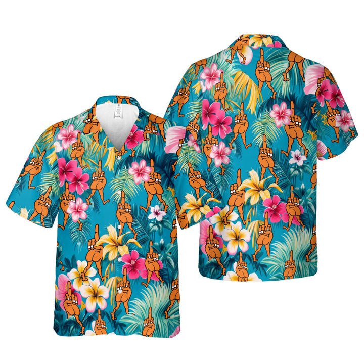 Funny Tropical Finger Hawaiian Shirt 