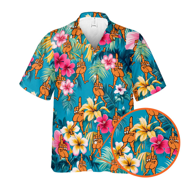 Funny Tropical Finger Hawaiian Shirt 