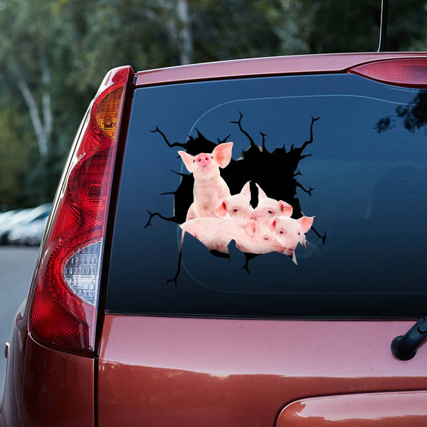 Funny Pink Pigs 3D Vinyl Car Decal Stickers CS5561